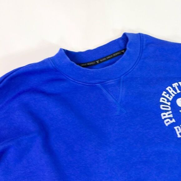 Under Armour Sweatshirt Womens Large Blue Project Rock Iron Paradise Crop Fleece - Picture 6 of 9